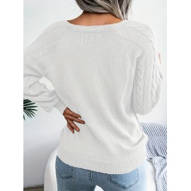 Women's Winter Warm Round Neck Sweater - Soft Casual H-Line Pullover with Drop Shoulder Long Sleeves, Solid Color Blouses-Under Easily Machine Washable Sweaters for Daily Wear (No Bulk to Worry About)