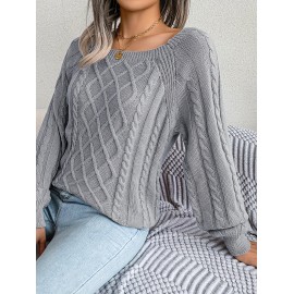 Women's Winter Warm Round Neck Sweater - Soft Casual H-Line Pullover with Drop Shoulder Long Sleeves, Solid Color Blouses-Under Easily Machine Washable Sweaters for Daily Wear (No Bulk to Worry About)