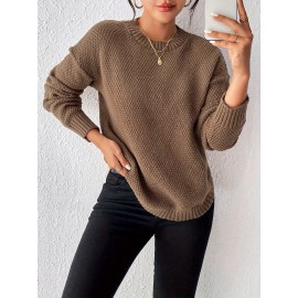 Women'S Crew Neck Pullover Sweater