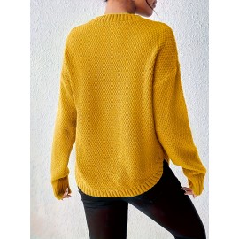 Women'S Crew Neck Pullover Sweater