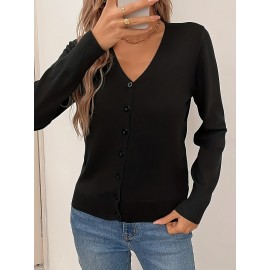 Women'S Long - Sleeved Front-Opening Buttoned Cardigan Sweater, With Delicate Button Details + High - Elastic Fabric. Perfect For Office Commute, Casual Dates & Daily Outings. Hurry To Buy & Enjoy The Discount