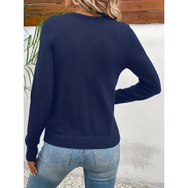 Women'S Long - Sleeved Front-Opening Buttoned Cardigan Sweater, With Delicate Button Details + High - Elastic Fabric. Perfect For Office Commute, Casual Dates & Daily Outings. Hurry To Buy & Enjoy The Discount