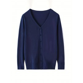 Women'S Long - Sleeved Front-Opening Buttoned Cardigan Sweater, With Delicate Button Details + High - Elastic Fabric. Perfect For Office Commute, Casual Dates & Daily Outings. Hurry To Buy & Enjoy The Discount