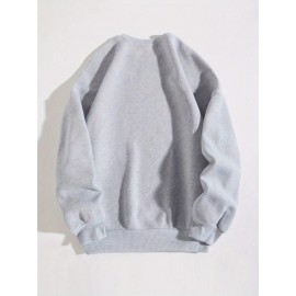 1pc Women'S Casual Crew Neck Sweatshirt, Christmas Vibes Sweatshirt Alphabet Pattern Long Sleeve Pullover For Autumn/ Winter, Grey Sweatshirt