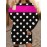 Women's Oversized Black & Pink Polka Dot Sweater - Tuxedo-Inspired Collar, Machine Washable Winter Coat Jacket, Loose-Fit All-Season Blazer for Casual & Formal Events, Pink & Black Digital Print Layering Piece