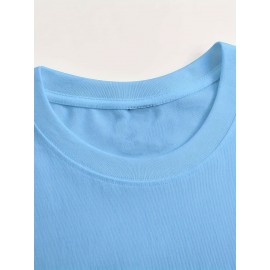 Women'S Red Cartoon Rooster & Stars Print T-Shirt - Loose Fit Crew Neck Short Sleeve, Breathable Summer Top with & Pink Rooster Design, Casual & Party Wear, Machine Washable Soft Everyday Shirt for Women