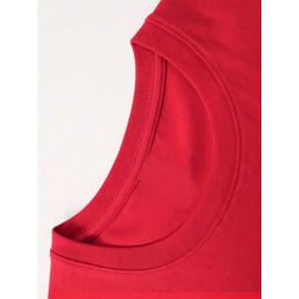 Fashion Letter Anime Print Women's Round Neck Pure T-Shirt, Simple Design Comfortable Breathability for Casual Wear Versatile Natural Style Summer Party Essential Local Shipping, Japanese Style Clothes Women