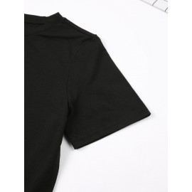 Local delivery - One piece Women's printed T-shirt -100% casual round neck short sleeved top with rugby elements, breathable and comfortable, suitable for match days, parties and daily wear, machine washable, all season casual clothing - perfect for