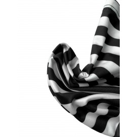 Plus Size - Plus Size, Women'S Plus-Size Elegant Long Sleeve Cardigan - Tie-Up Front, All-Over Black & White Horizontal Lines, Open Front Closure, Non-Stretchy Fabric for Fall/Winter Layering - Office, Party, Everyday Outfits - Women'S Sweater, Cardigan Sweater, Winter Layering Piece, Round Neckline, Durable Knitwear, Office Attire, Classic Design, Quality Stitching, Stylish Sweater, Fashion Lovers