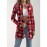 Plus Size, Plus Size Women's Red & Black Plaid Christmas Snowflake Cardigan Sweater - Soft Machine-Washable Winter Coat, Cozy -Free Jacket for Holiday & Casual Attire, Casual Winter Outfits (No Collar, Durable Plus Size Clothing)