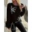 Women'S Snowflake Print Sweater - Winter Season, Holiday Style, Long Sleeves, Contrast Trim, Trendy Holiday Fashion, Ideal For Christmas Parties, Winter Outings, And Festive Events