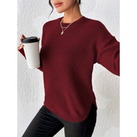 Women'S Crew Neck Pullover Sweater
