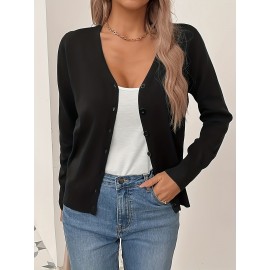 Women'S Long - Sleeved Front-Opening Buttoned Cardigan Sweater, With Delicate Button Details + High - Elastic Fabric. Perfect For Office Commute, Casual Dates & Daily Outings. Hurry To Buy & Enjoy The Discount