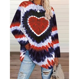 Women's Plus Size Bohemian Tie-Dye corset top - Turquoise green, black, and blue/teal longline shirt | H-Line Silhouette | Machine Washable Layering Blouse for Fall/Winter | Casual Everyday & Formal Outfits | Ideal Women's Gift with Round Neck & Vibrant Bohemian Print | Comfortable & Stylish for Layering or Solo Wear, Jersey Dress For Women Plus Size, Plus Size Tshirt Dress, Tshirt Dresses For Women, Tshirt Dress Women Plus Size, T Shirt Dresses For Women Plus Size