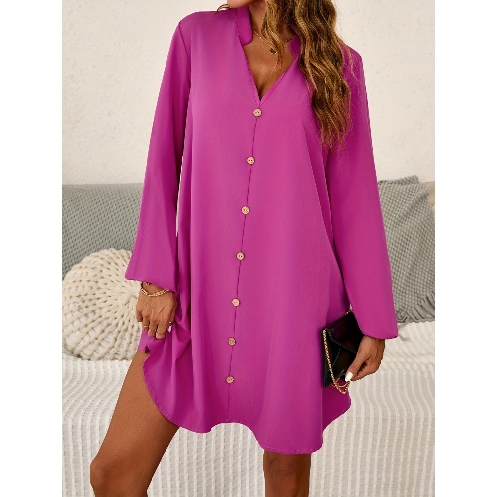 Women's Plus Size Athletic Shirt dress - Elegant Royal Blue Long, Machine Washable Fall/Winter Workout & Everyday Outfit - No-Challenge Waist Flare for Curvy Women, Workout Clothes